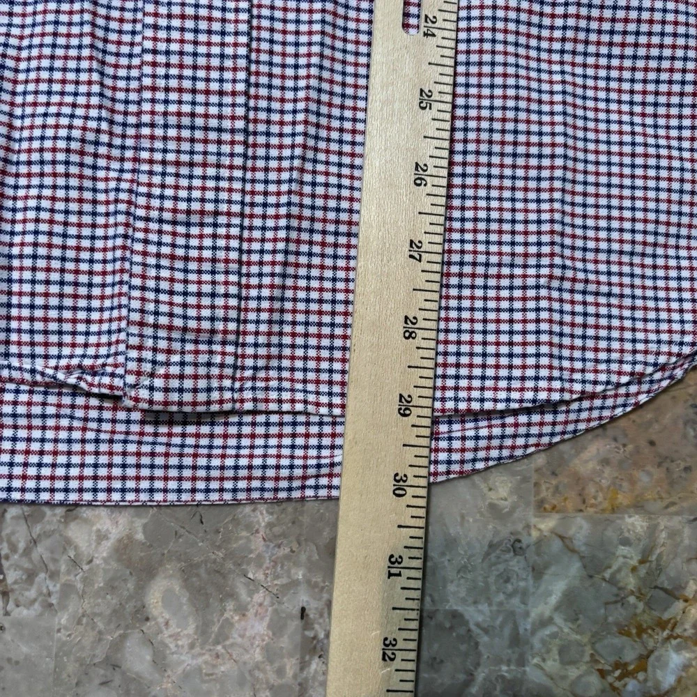 Polo Ralph Lauren Shirt Mens Large Windowpane Oxford Classic Short Sleeve OCBD